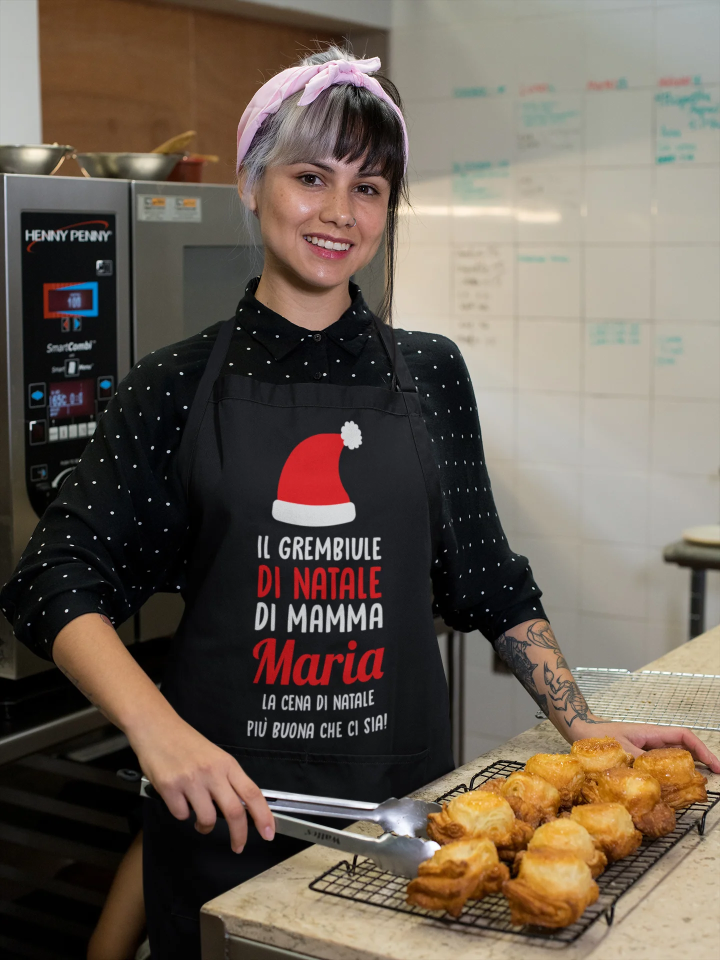 Grembiule da Cucina PERSONALIZZABILE Natale Natalizio divertente La cena di Natale più buona che ci sia Idea Regalo - immagine 3