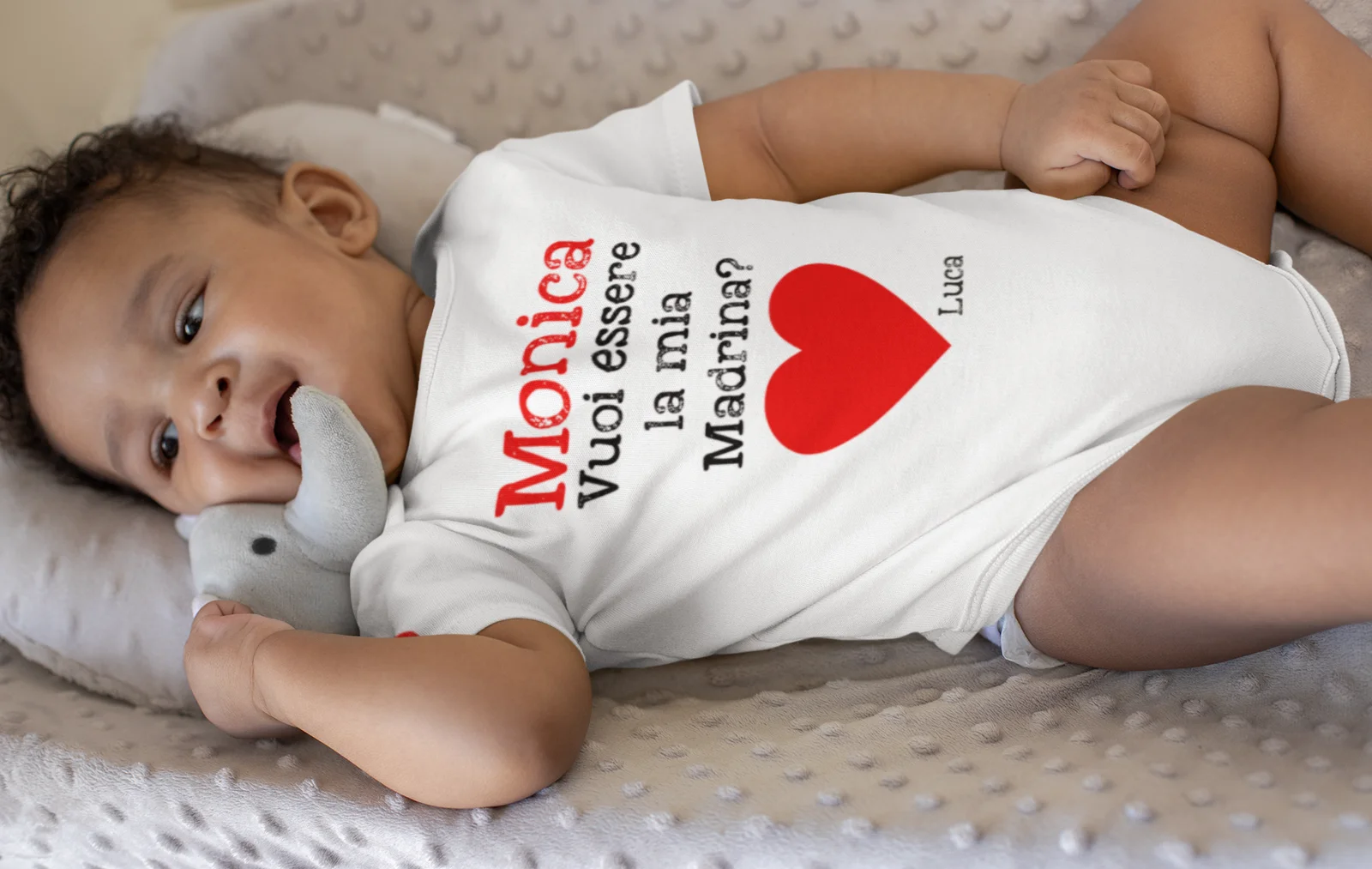 Body neonato divertente PERSONALIZZABILE madrina Vuoi essere la mia madrina? Bianco dalla 0-6 alla 18-24 mesi - immagine 5