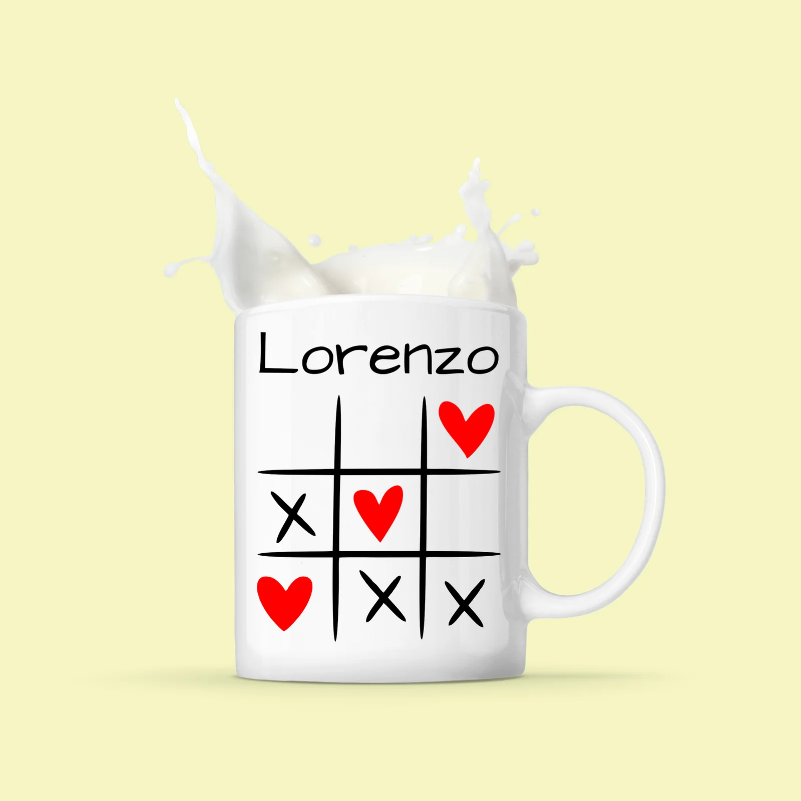 Coppia Tazze Sanvalentino Personalizzabile Griglia Tris Cuori Personalizza con Nome Amore Innamorati Fidanzati Regalo Lui e Lei Mug 11 Oz - immagine 3