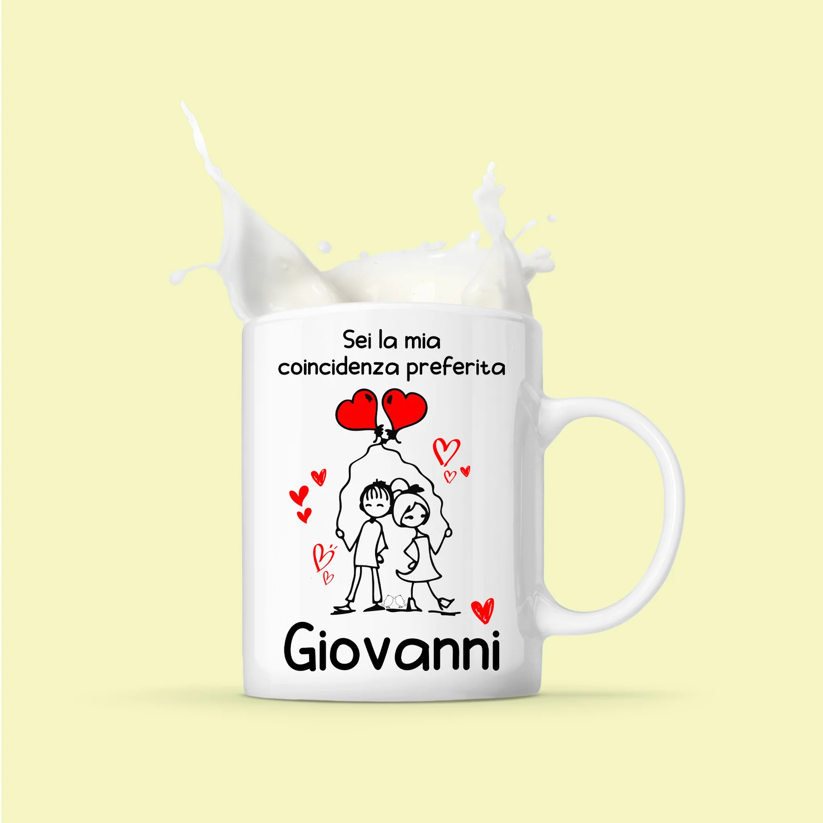 Coppia Tazze Sanvalentino Personalizzabile Sei la mia coincidenza preferita Personalizza con Nome Amore Innamorati Fidanzati Regalo Lui e Lei Mug 11 Oz - immagine 3