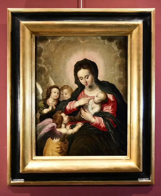 Madonna con Bambino e tre angeli, Hendrick van Balen (Anversa 1575 – 1632) bottega