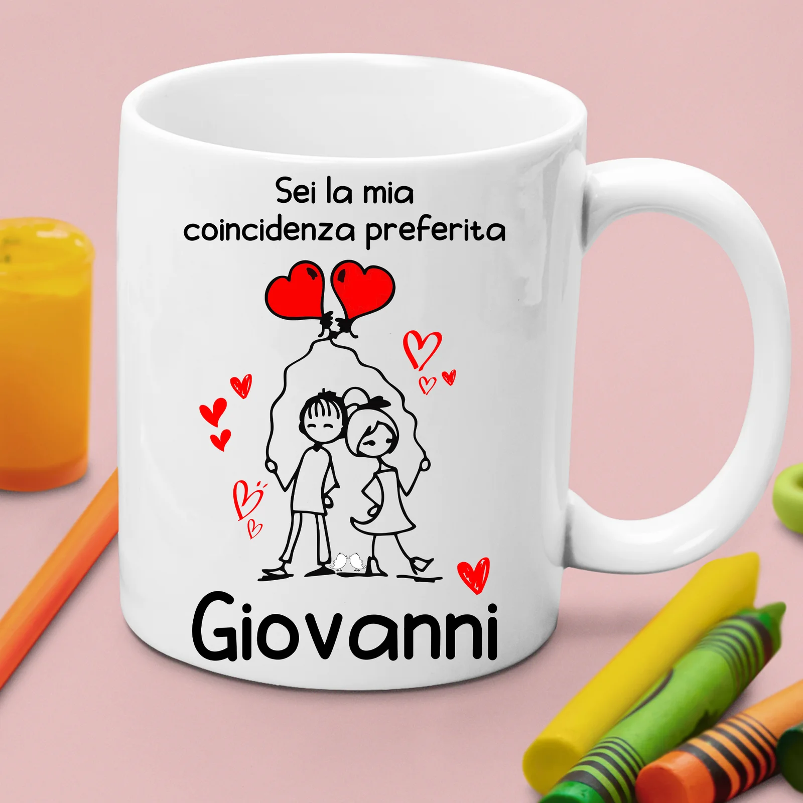 Coppia Tazze Sanvalentino Personalizzabile Sei la mia coincidenza preferita Personalizza con Nome Amore Innamorati Fidanzati Regalo Lui e Lei Mug 11 Oz - immagine 4