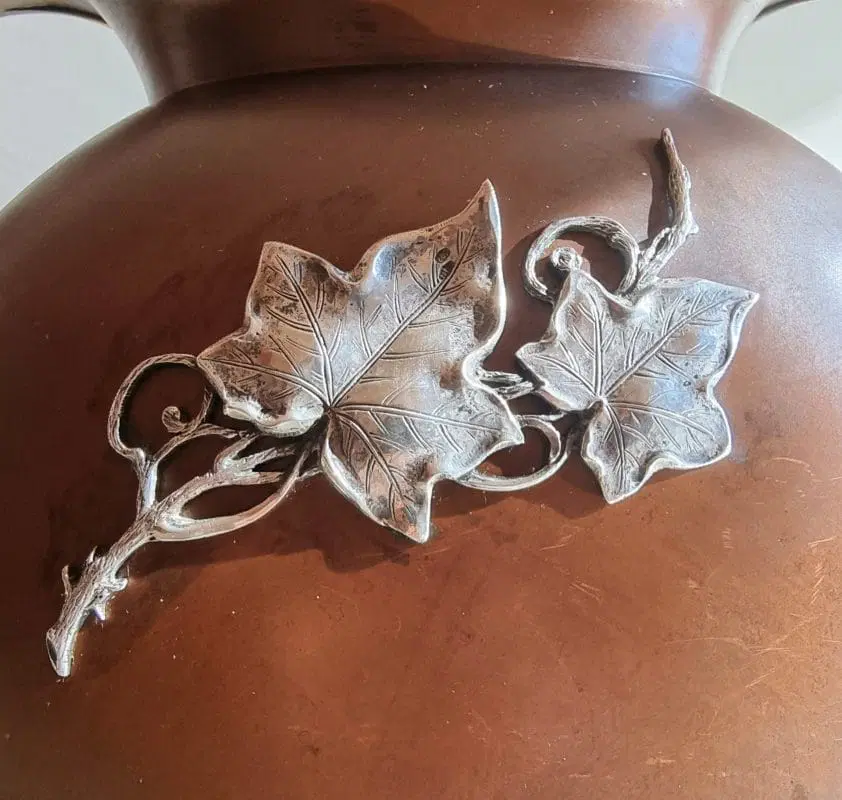 Vaso biansato in rame e argento punzone del fascio littorio argentiere Galileo Paoli anni ’30 - immagine 8