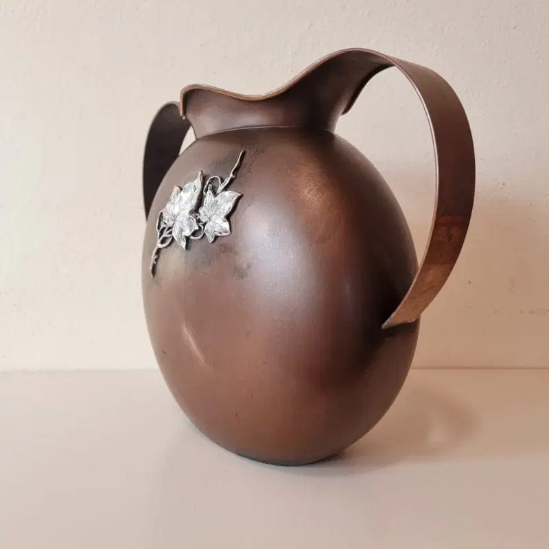 Vaso biansato in rame e argento punzone del fascio littorio argentiere Galileo Paoli anni ’30 - immagine 9