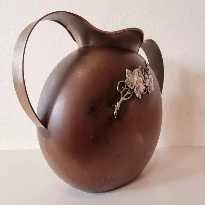 Vaso biansato in rame e argento punzone del fascio littorio argentiere Galileo Paoli anni ’30 - immagine 6