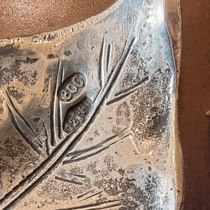 Vaso biansato in rame e argento punzone del fascio littorio argentiere Galileo Paoli anni ’30 - immagine 4