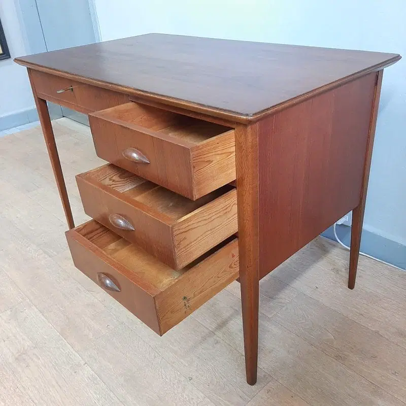 Piccolo scrittoio scrivania in teak , design nordico , originale degli anni ’60 - immagine 4