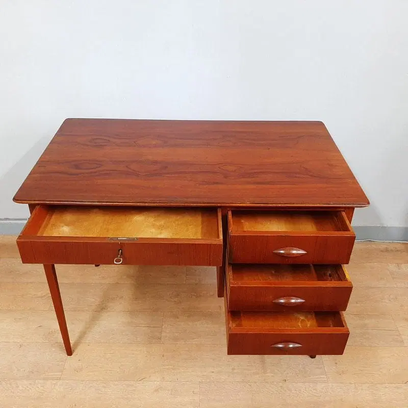 Piccolo scrittoio scrivania in teak , design nordico , originale degli anni ’60 - immagine 5