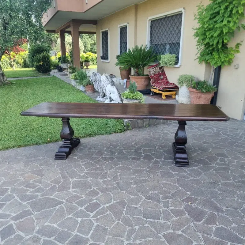 Tavolo fratino in noce del 600 Veneto da monastero - immagine 4