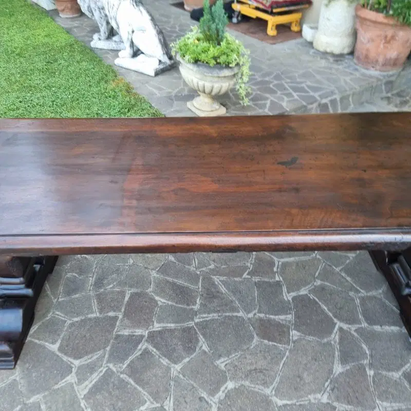 Tavolo fratino in noce del 600 Veneto da monastero - immagine 7