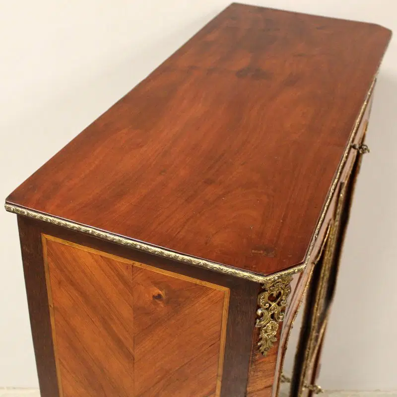 Antica vetrina cristalliera credenza Napoleone III intarsiata 19°secolo - immagine 4