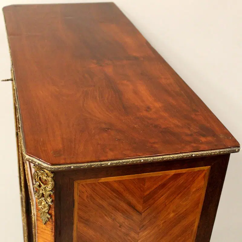 Antica vetrina cristalliera credenza Napoleone III intarsiata 19°secolo - immagine 5