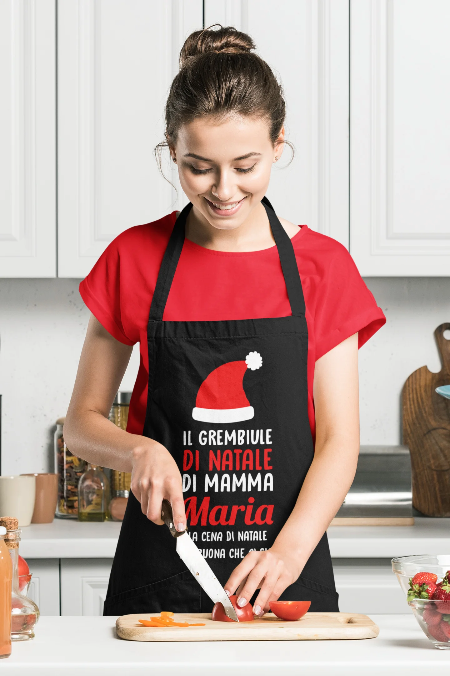Grembiule da Cucina PERSONALIZZABILE Natale Natalizio divertente La cena di Natale più buona che ci sia Idea Regalo - immagine 5