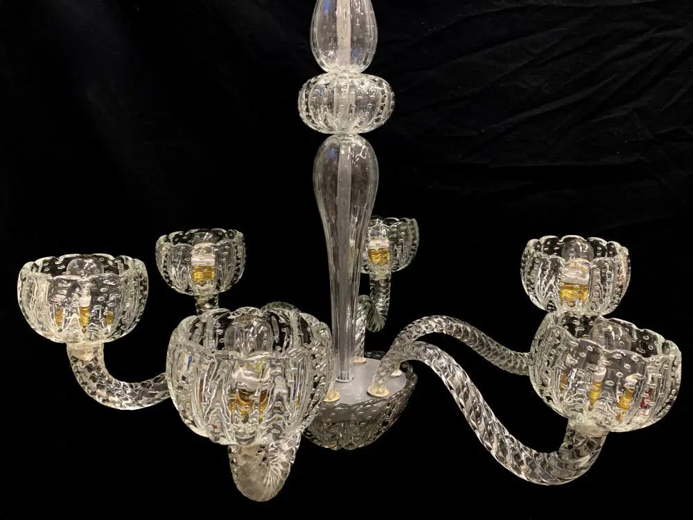 Lampadario Barovier anni 1940 vetro bullicante - immagine 2