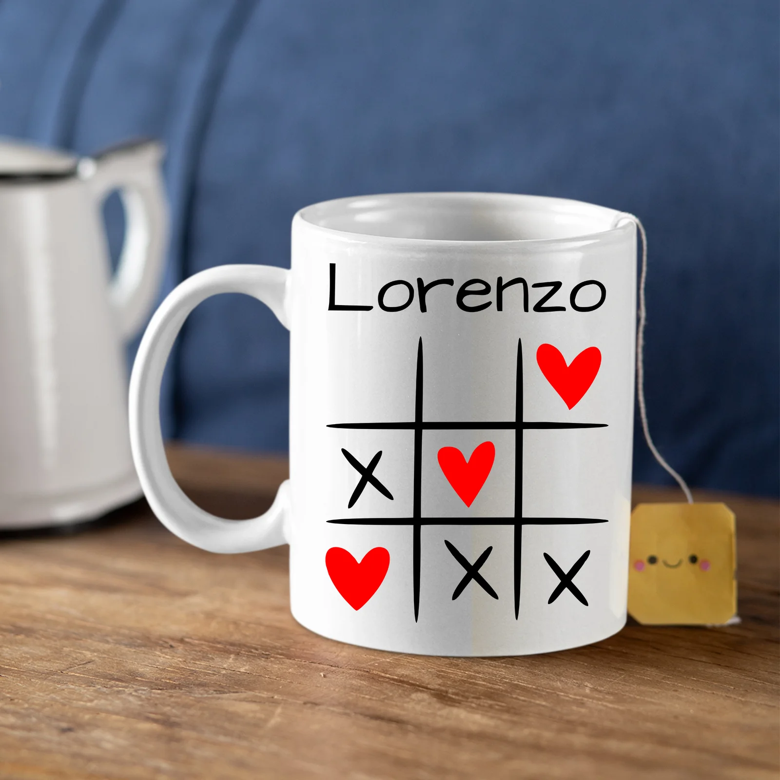 Coppia Tazze Sanvalentino Personalizzabile Griglia Tris Cuori Personalizza con Nome Amore Innamorati Fidanzati Regalo Lui e Lei Mug 11 Oz - immagine 6