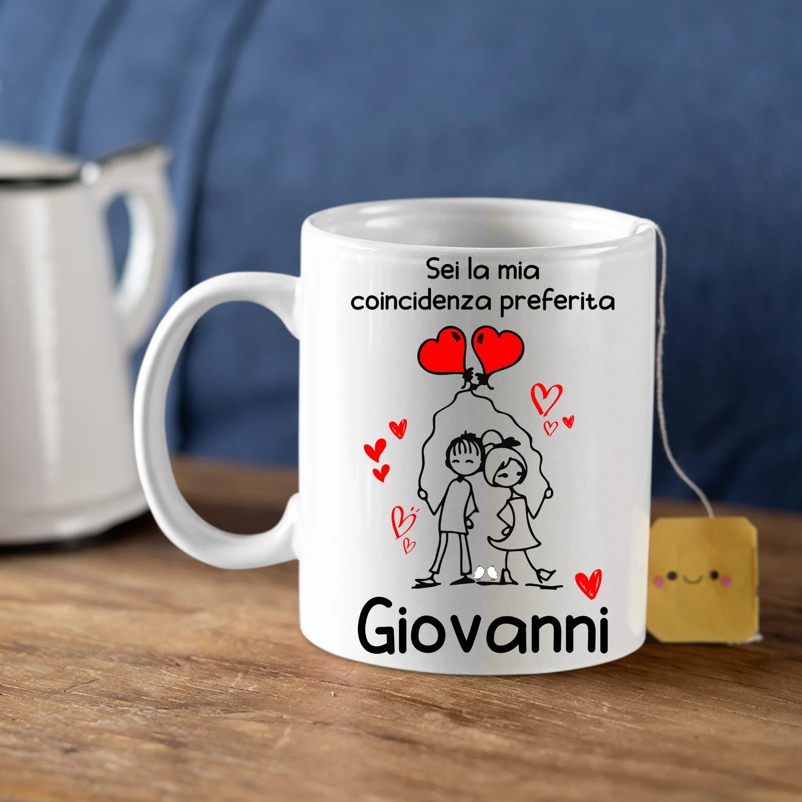 Coppia Tazze Sanvalentino Personalizzabile Sei la mia coincidenza preferita Personalizza con Nome Amore Innamorati Fidanzati Regalo Lui e Lei Mug 11 Oz - immagine 6
