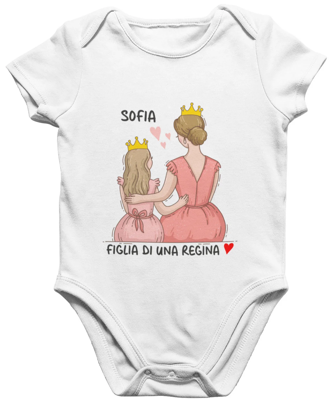 Coppia T-Shirt Maglietta Mamma Body PERSONALIZZABILE Mamma Madre Figlia Principessa Regina Festa della Mamma - immagine 3