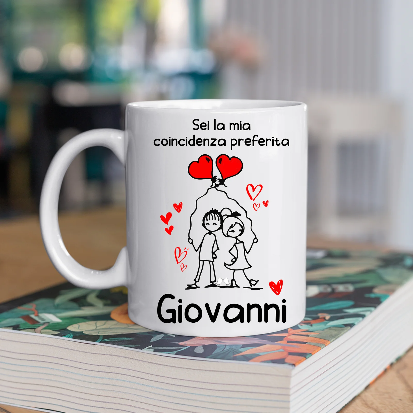 Coppia Tazze Sanvalentino Personalizzabile Sei la mia coincidenza preferita Personalizza con Nome Amore Innamorati Fidanzati Regalo Lui e Lei Mug 11 Oz - immagine 2