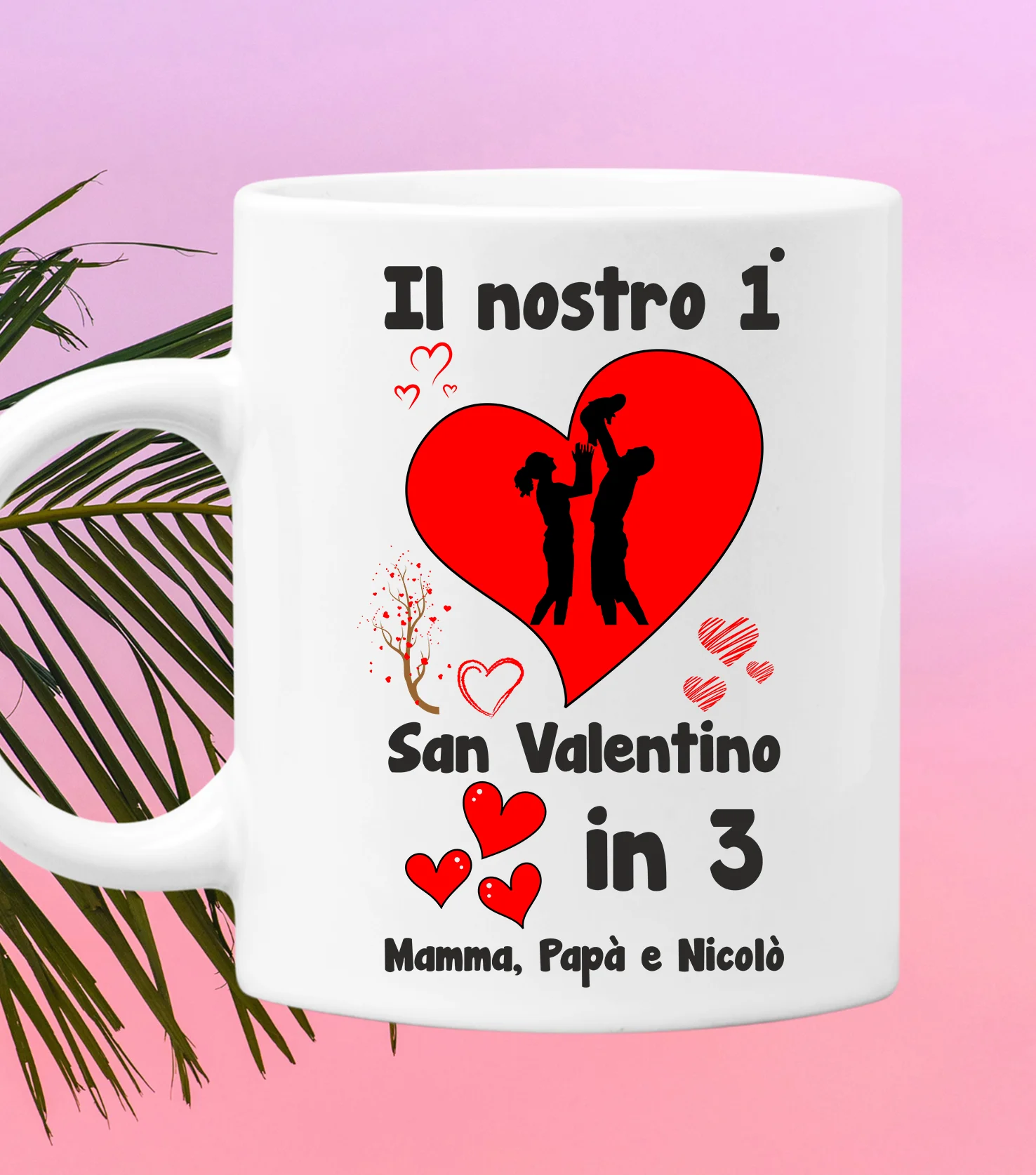 Tazza Sanvalentino PERSONALIZZABILE CON NOME divertente Il nostro 1° SanValentino in 3 – love – amore Mug in ceramica 11 Oz - immagine 6