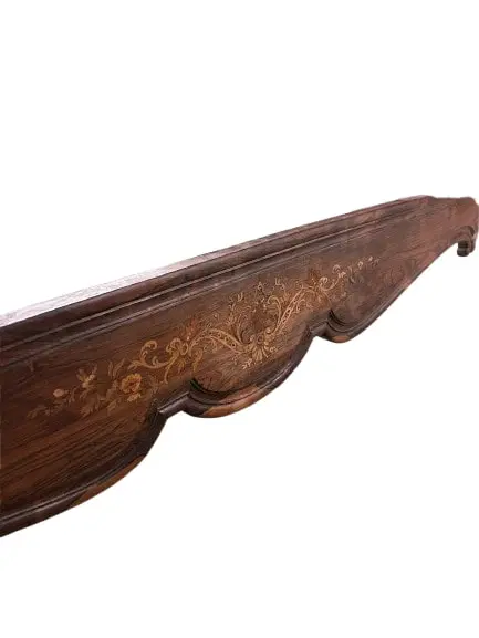 Letto Francese del 1800 Stile Luigi XV in Legno di Palissandro Riccamente Intarsiato - immagine 6