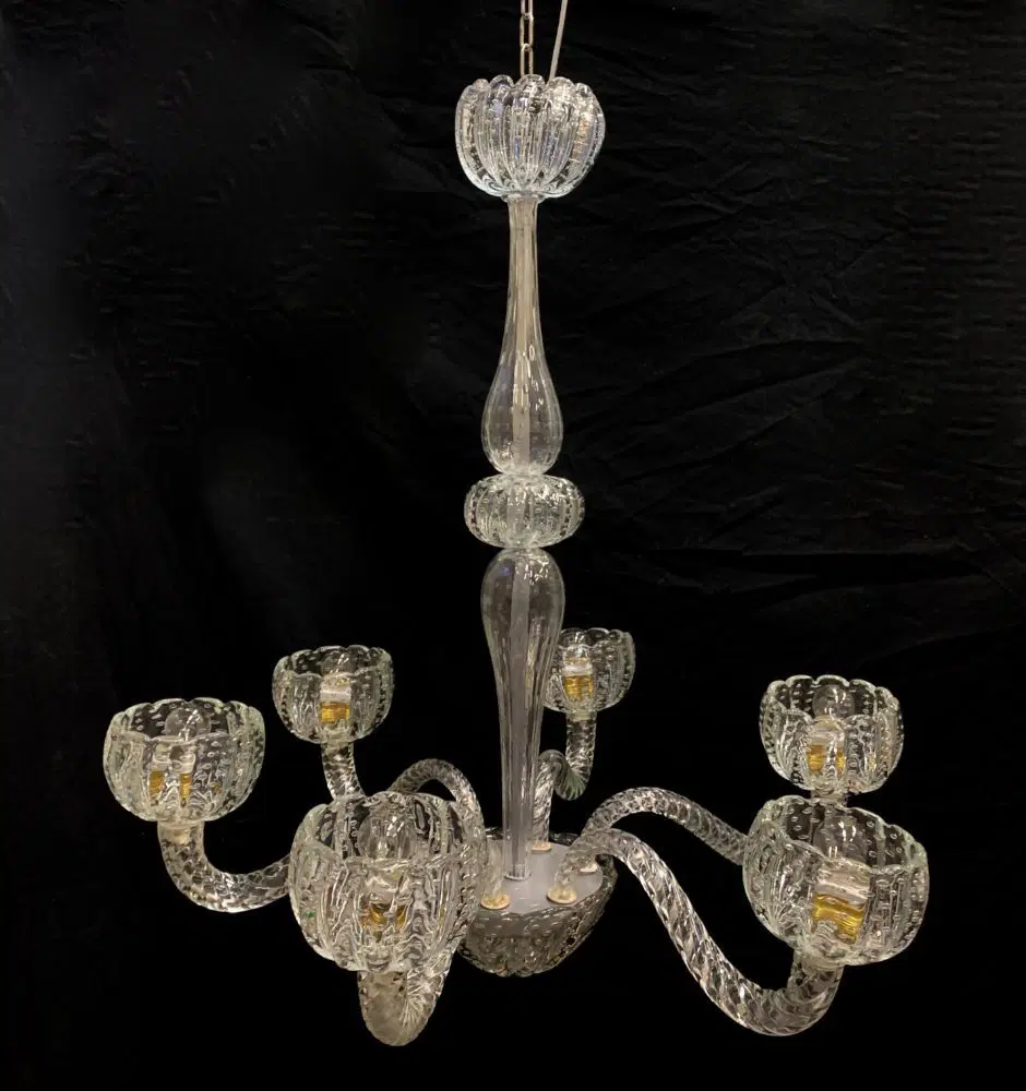 Lampadario Barovier anni 1940 vetro bullicante - immagine 6