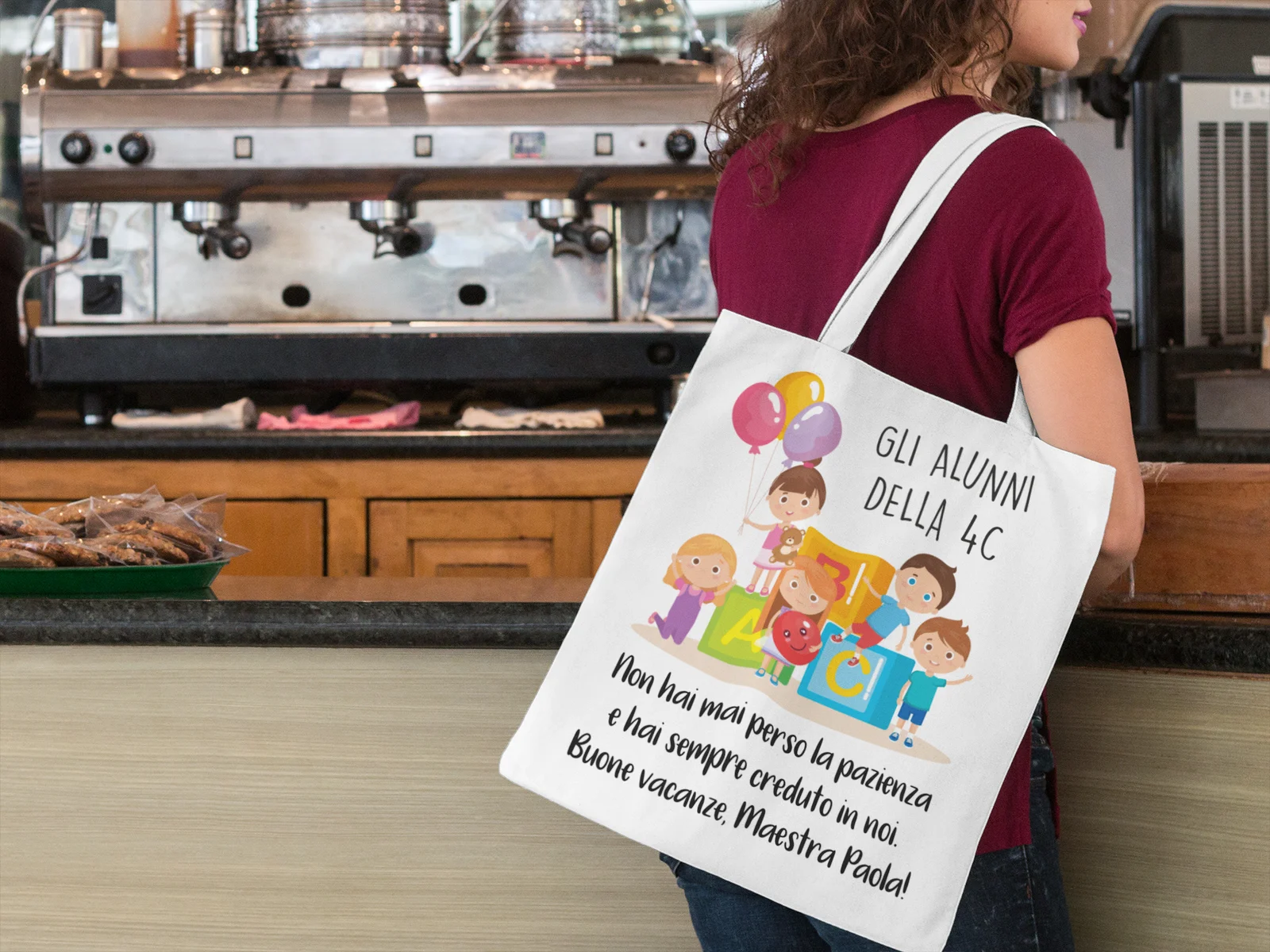 Shopping Bag Maestra Personalizzabile Buone vacanze Maestra Hai sempre creduto in noi Regalo Maestra fine anno - immagine 5