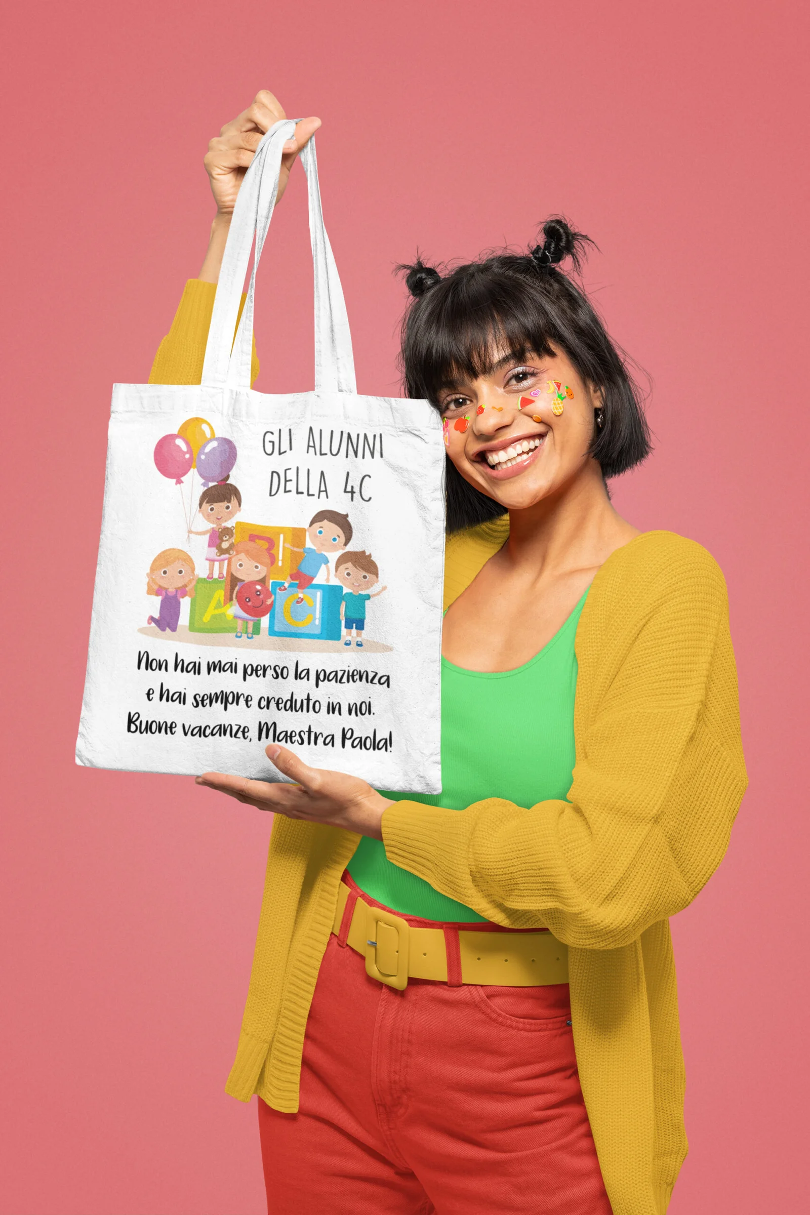 Shopping Bag Maestra Personalizzabile Buone vacanze Maestra Hai sempre creduto in noi Regalo Maestra fine anno - immagine 6