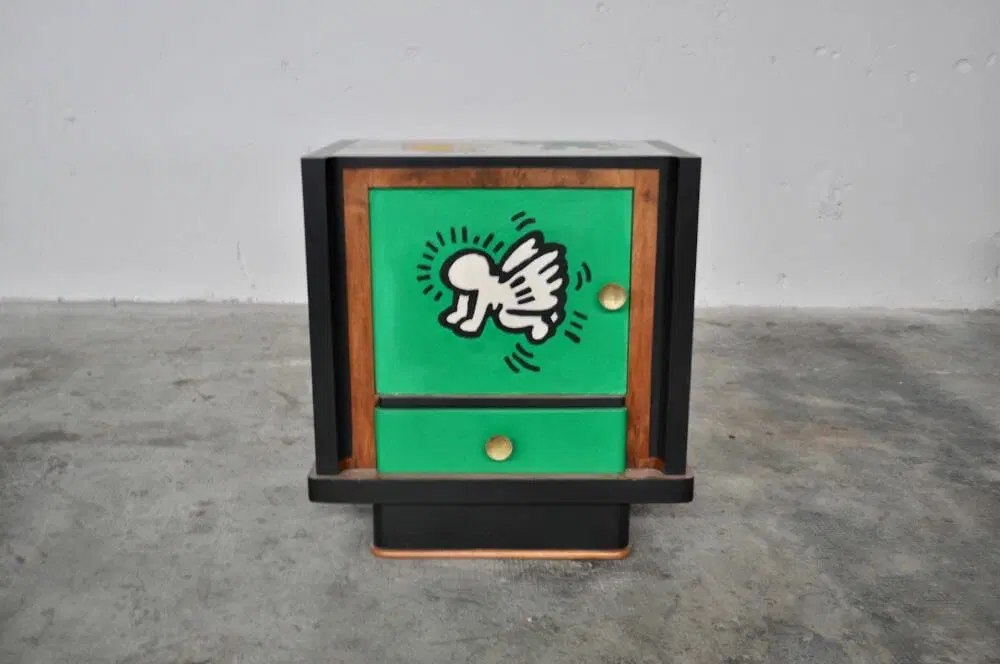 Cassettiere italiane in noce, anni 1980, Set di 2 - immagine 2