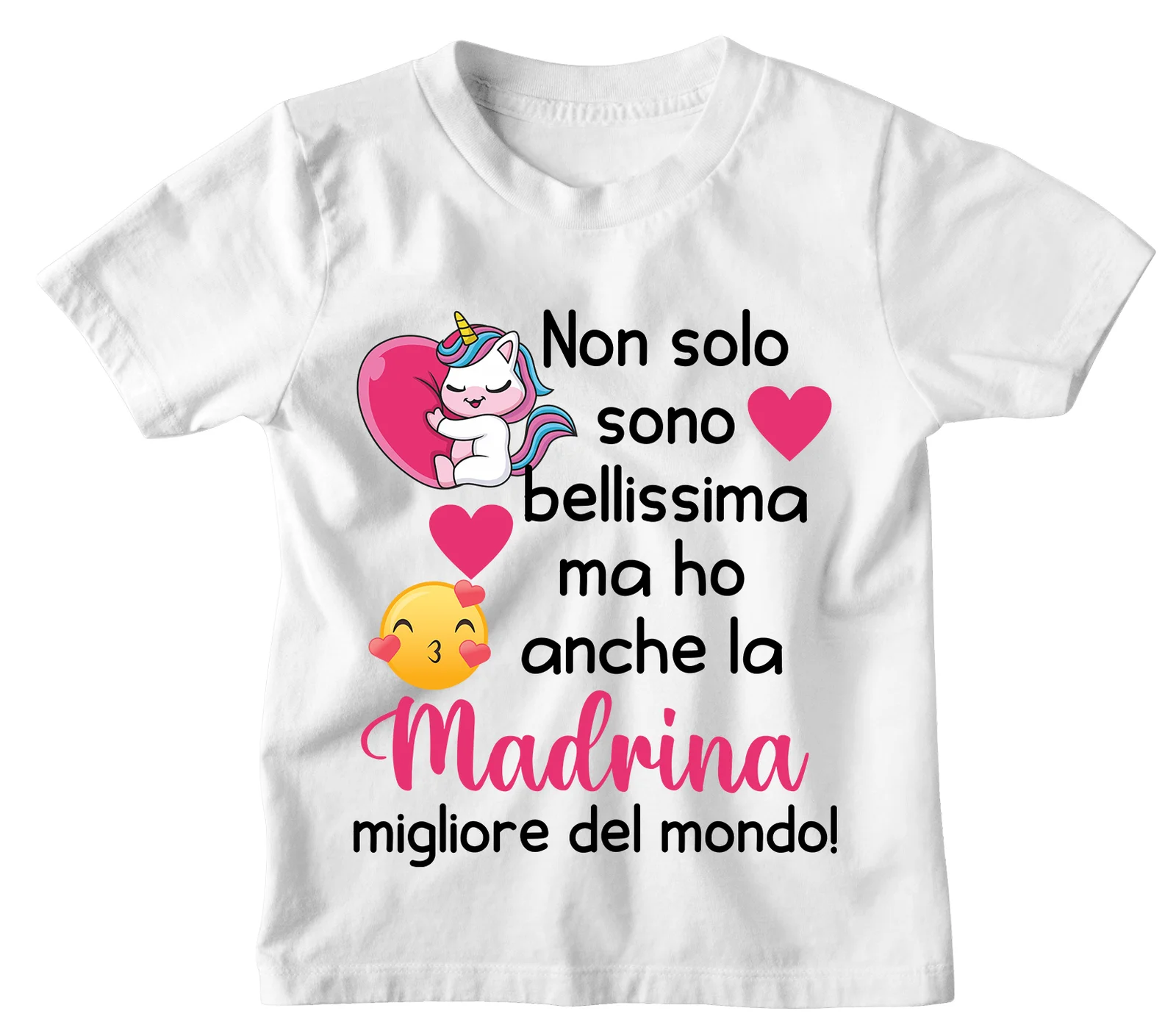 Maglietta Bambino Divertente Unicorno Madrina Non sono solo bellissima ma ho anche la Madrina migliore del mondo – Idea Regalo