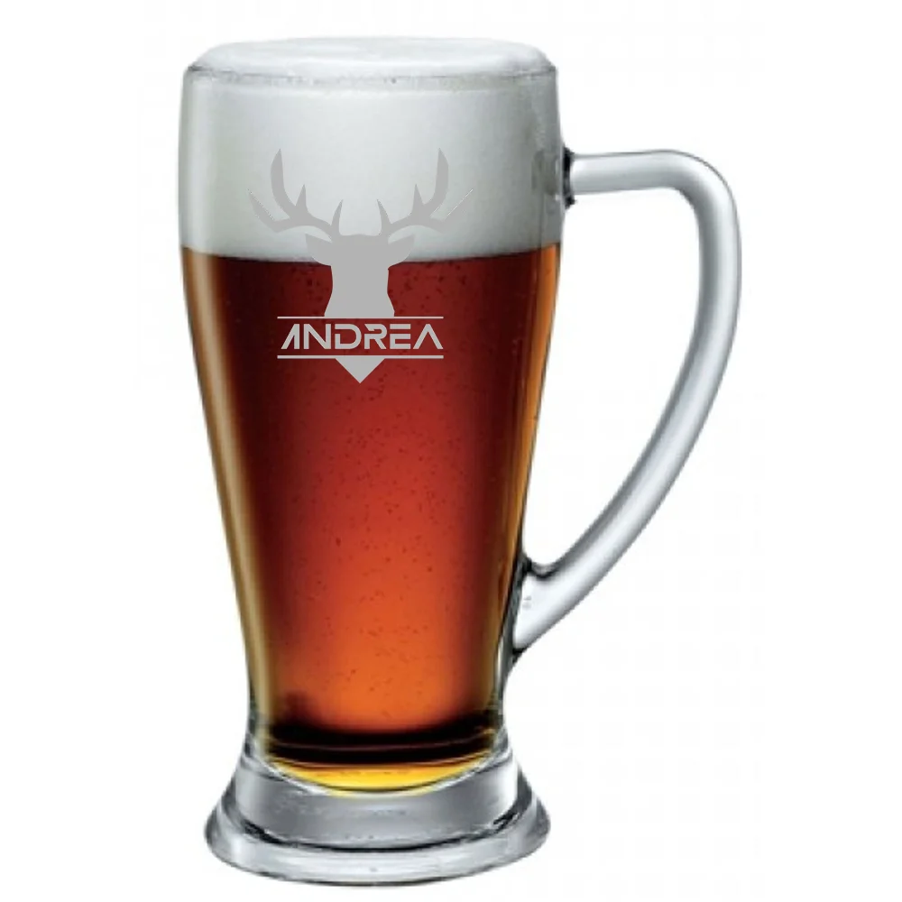 Boccale da Birra 38 cl PERSONALIZZABILE con nome Incisione Cervo – Idea regalo