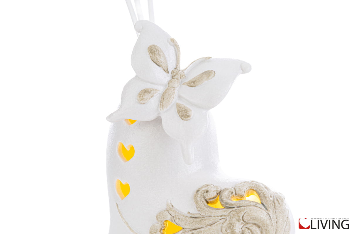 Bomboniera cuore farfalla profumatore con luce - immagine 2