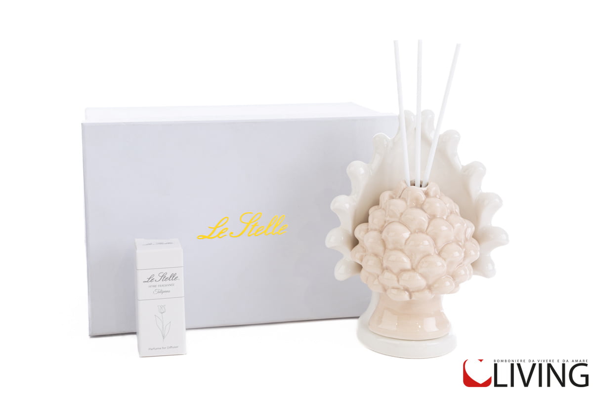 Bomboniera profumatore pigna siciliana in porcellana - immagine 2