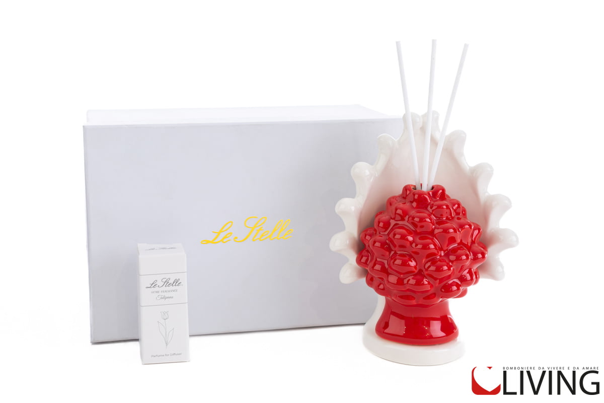 Bomboniera profumatore pigna siciliana in porcellana - immagine 3