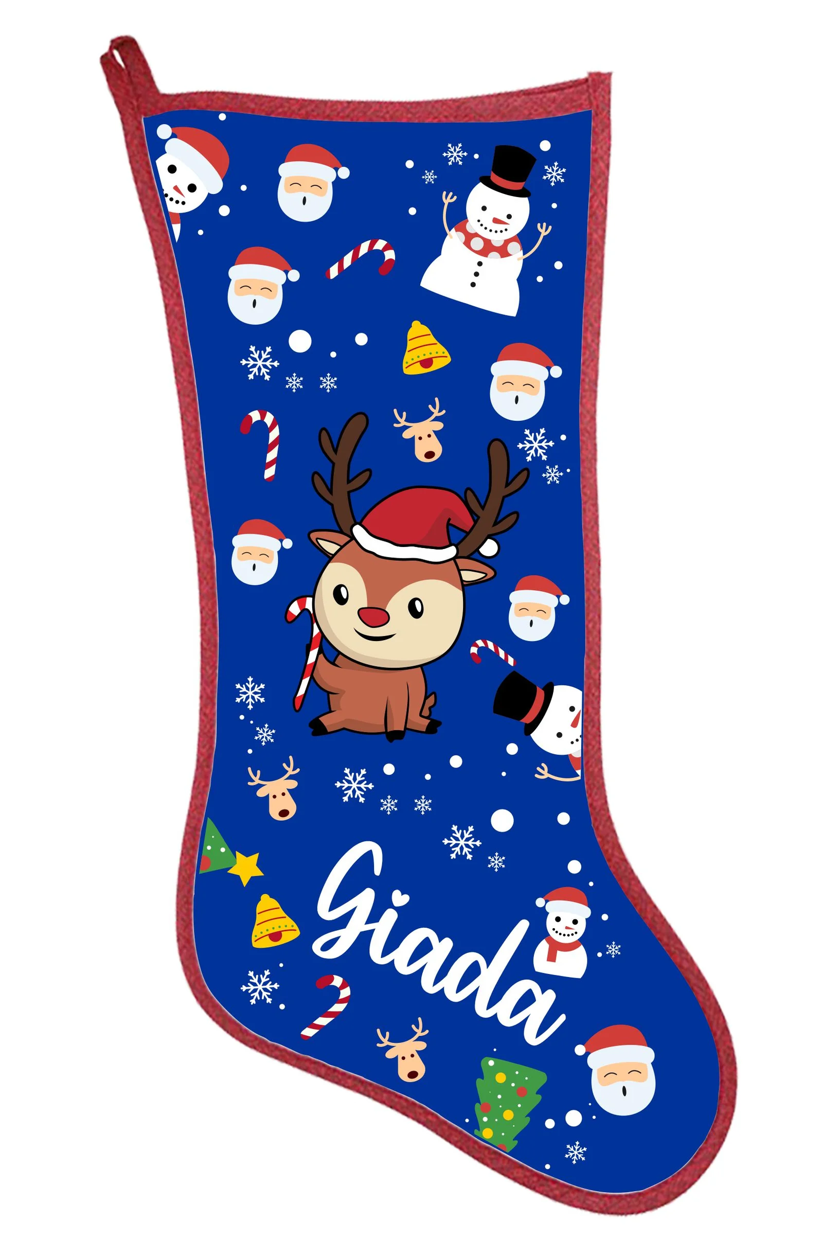 Calza Befana Personalizzata con nome Renna Idea Regalo Natale Epifania Personalizzabile