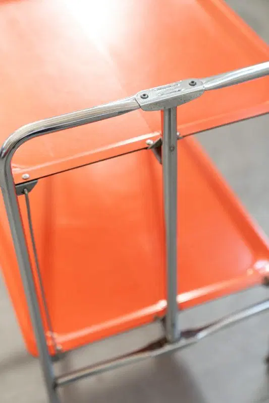 Carrello bar portavivande arancione, anni ’70 - immagine 4