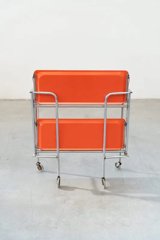 Carrello bar portavivande arancione, anni ’70 - immagine 9