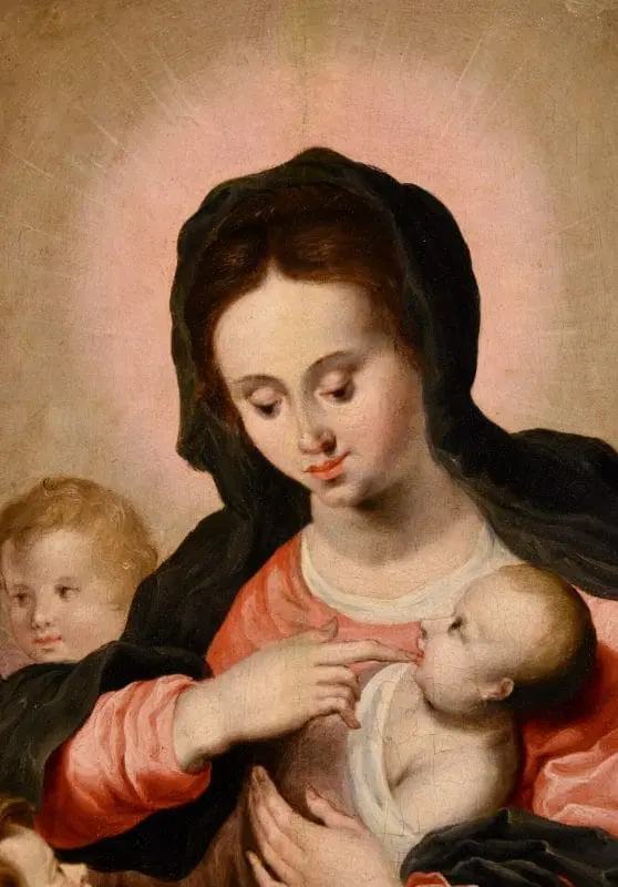 Madonna con Bambino e tre angeli, Hendrick van Balen (Anversa 1575 – 1632) bottega - immagine 7
