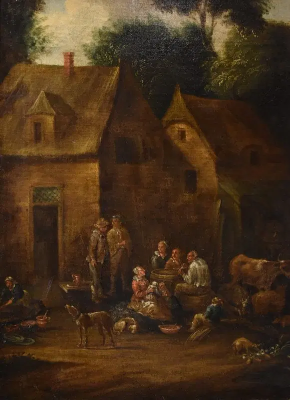 Paesaggio fluviale con villaggio, Théobald Michou (Tournai, 1676 – Anversa, 1765) - immagine 9