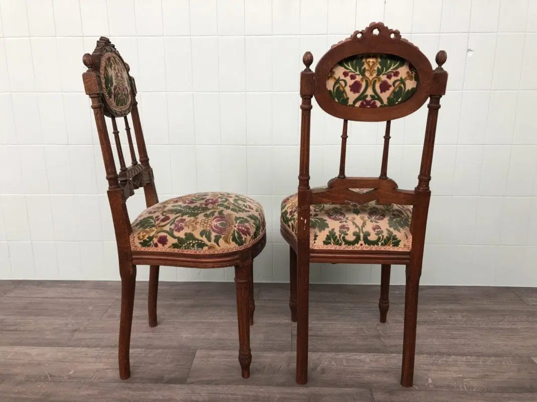 Coppia Di Sedie In Legno Di Faggio Intagliato In Stile Luigi XVI, Primi ‘900 - immagine 2