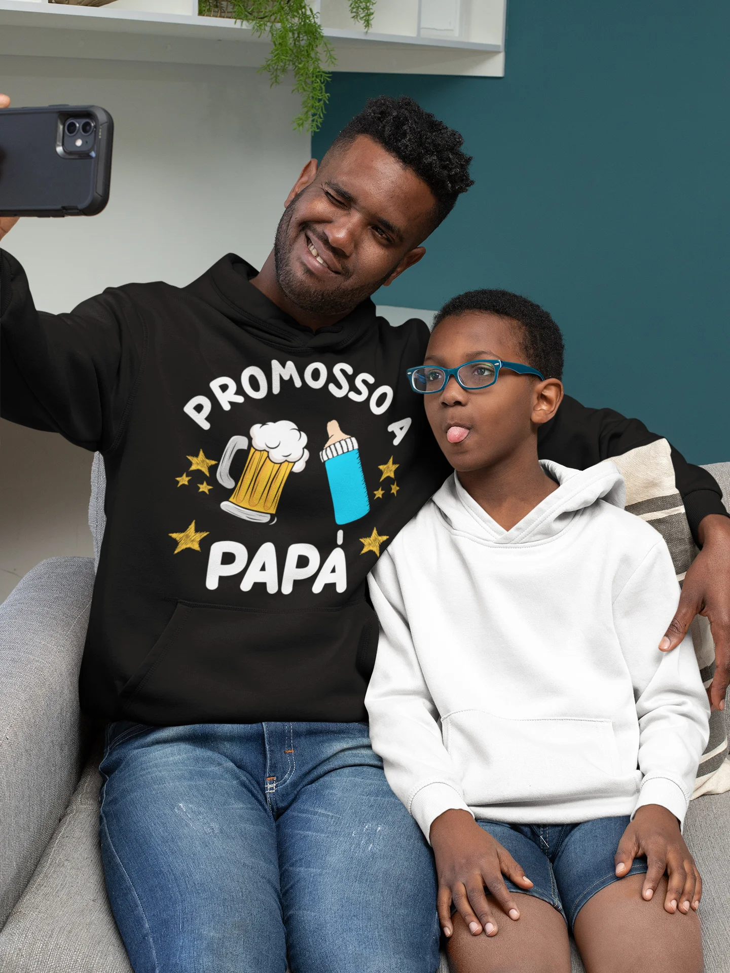 Felpa con cappuccio Papà Festa del Papà Promosso a Papà t-shirt divertente Idea regalo papà - immagine 5