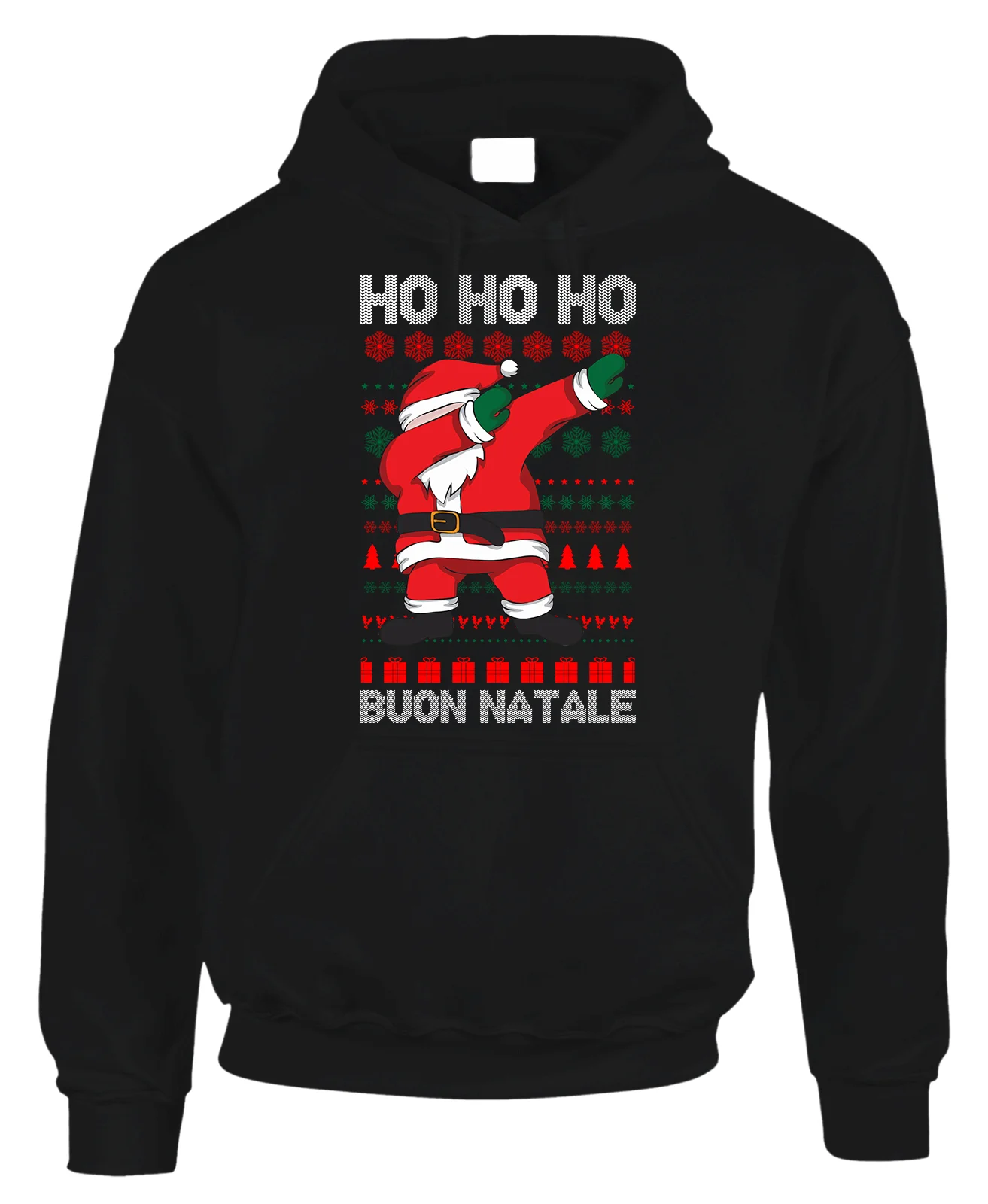 Felpa con cappuccio Natale Natalizia Ho Ho Ho Buon Natale – Santa Dab – regalo di natale – felpa divertente – idea regalo natale