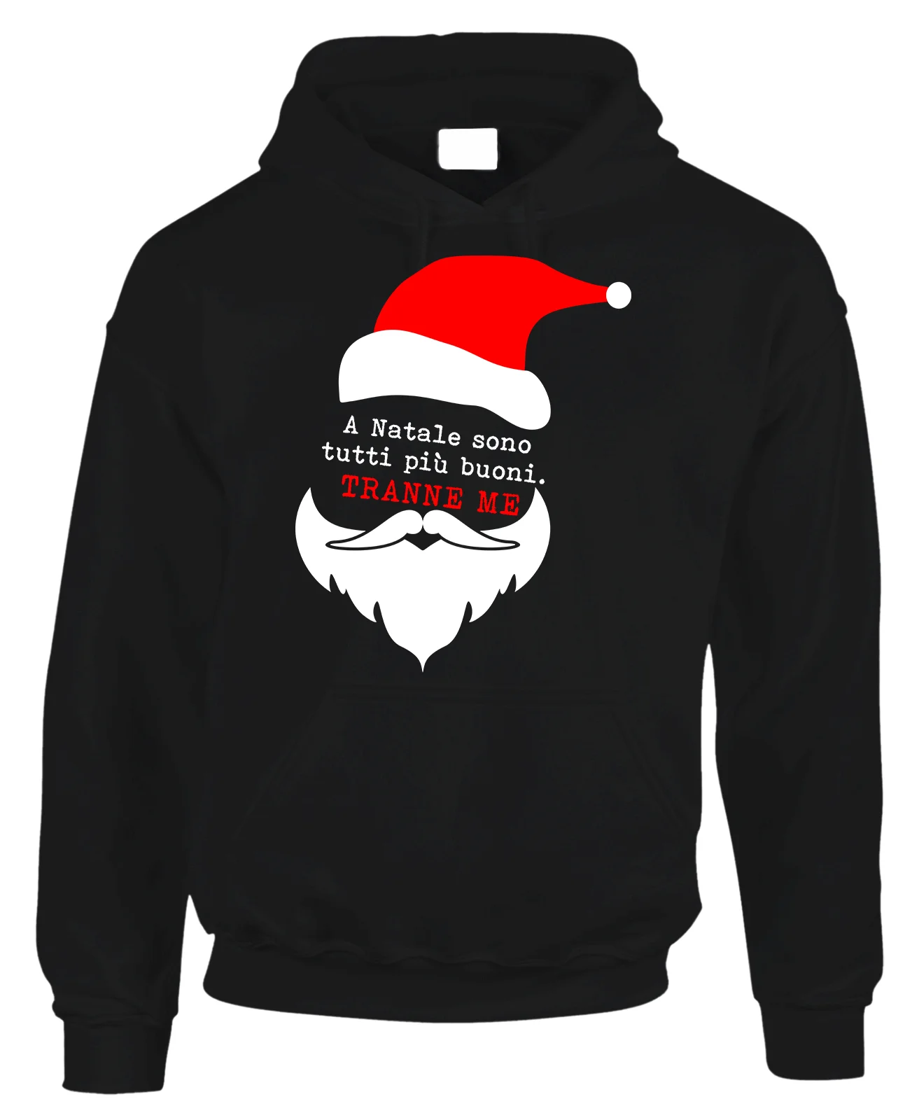 Felpa con cappuccio Natale Natalizia A natale siamo tutti più buoni tranne me – regalo di natale – felpa divertente – idea regalo natale