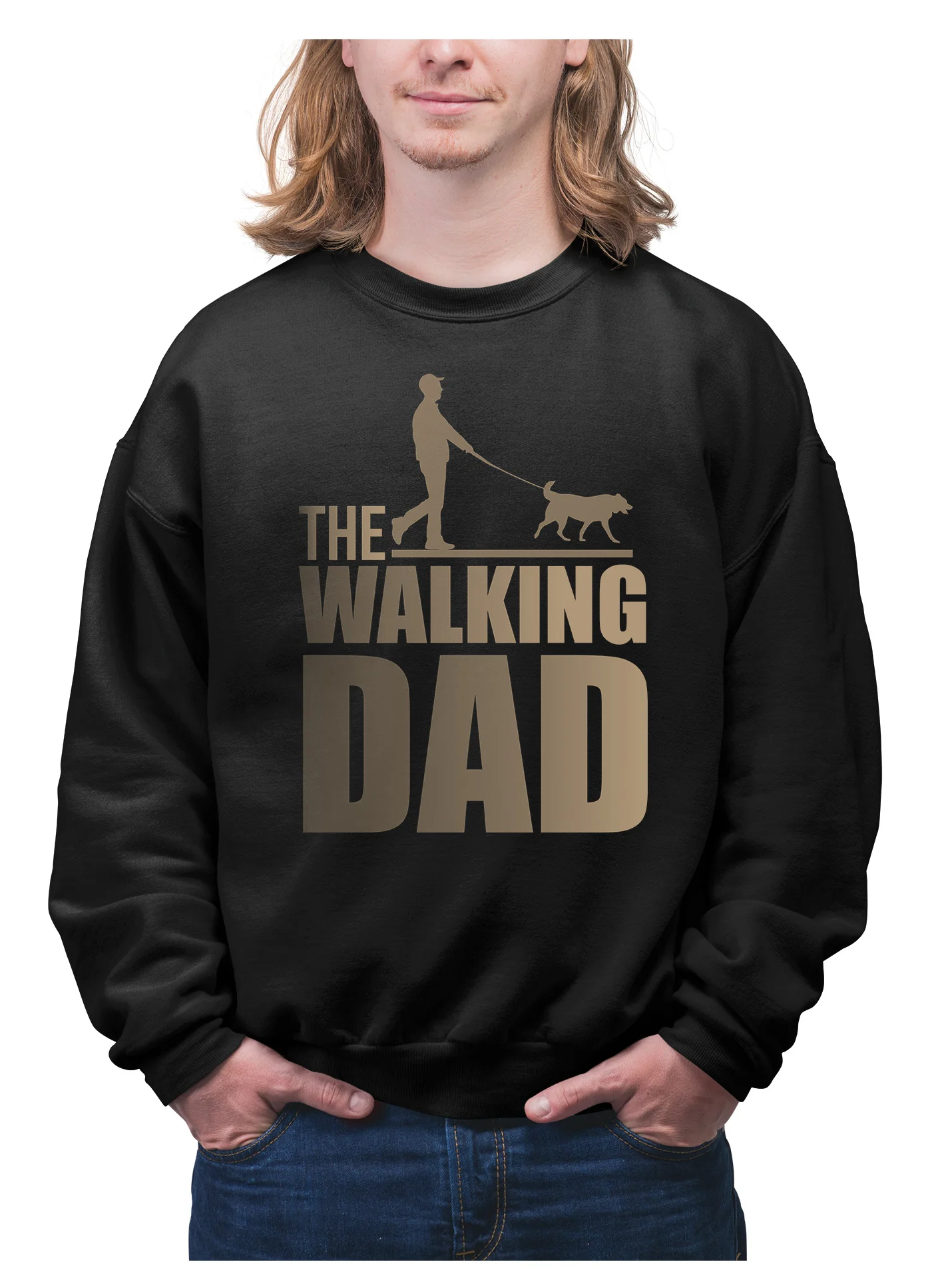 Felpa The Walking Dad Dog Felpa girocollo Amanti dei cani Idea Regalo Unisex