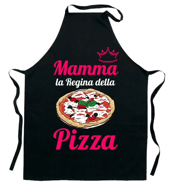 Grembiule da Cucina Mamma Divertenti La Regina della pizza Idea Regalo - immagine 2