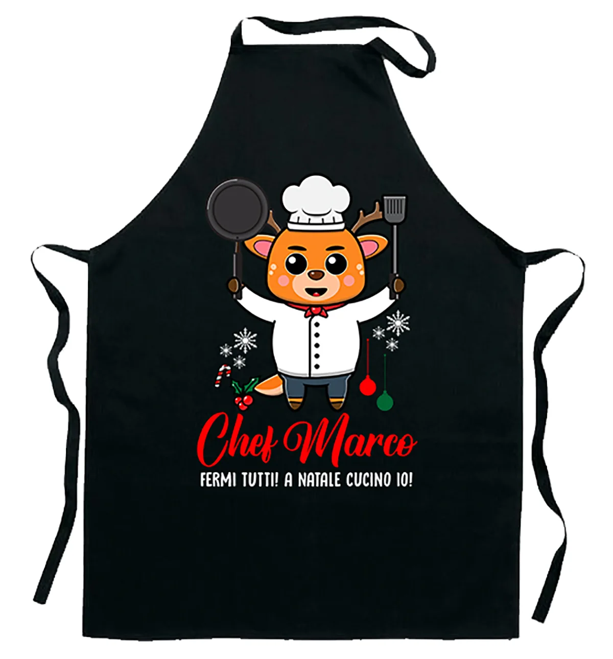Grembiule da Cucina PERSONALIZZABILE Natale Natalizio divertente Fermi tutti! A Natale cucino io! Idea Regalo