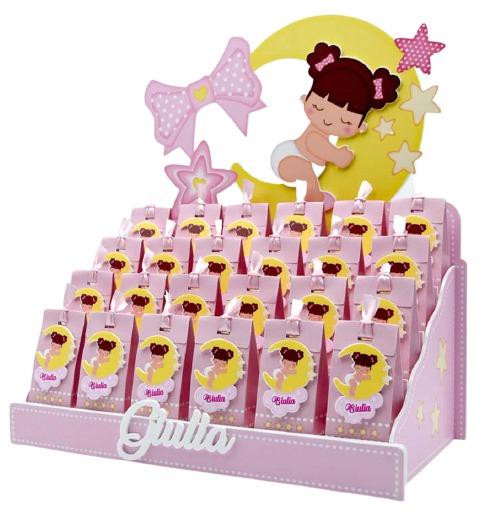 Scatoline portaconfetti personalizzabili magneti bimba sulla luna