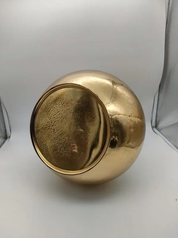 Raro vaso in ottone anni 70 designer Tommaso Barbi firmato - immagine 7