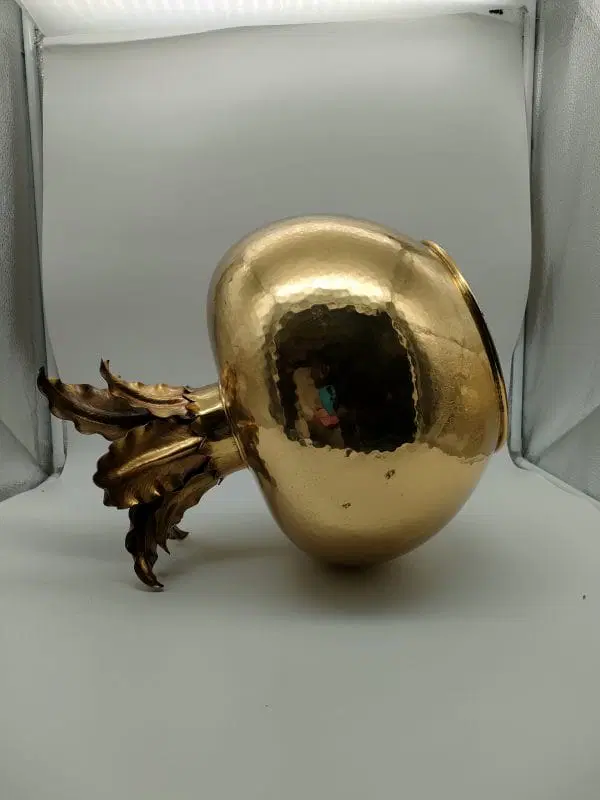 Raro vaso in ottone anni 70 designer Tommaso Barbi firmato - immagine 3