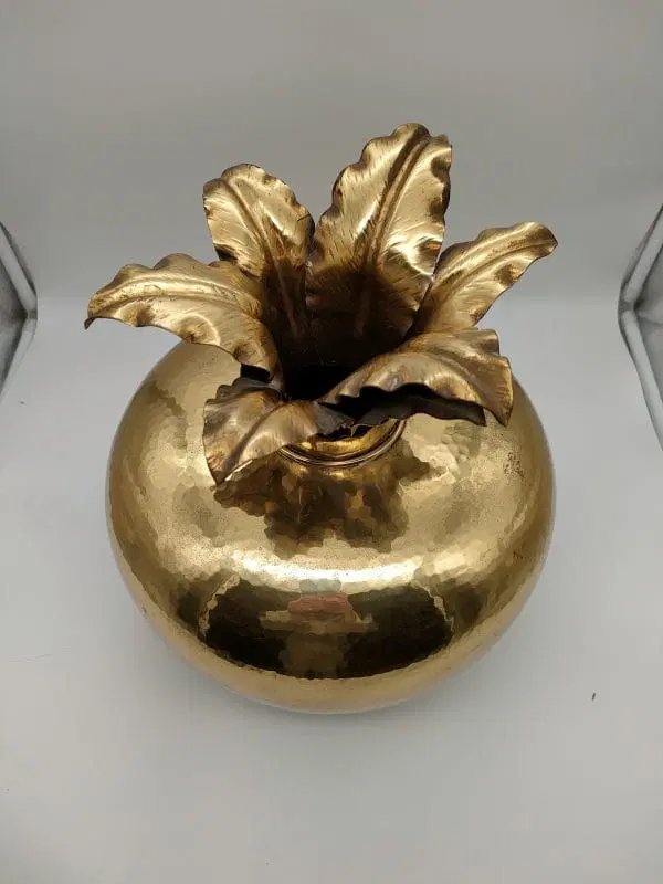 Raro vaso in ottone anni 70 designer Tommaso Barbi firmato - immagine 8