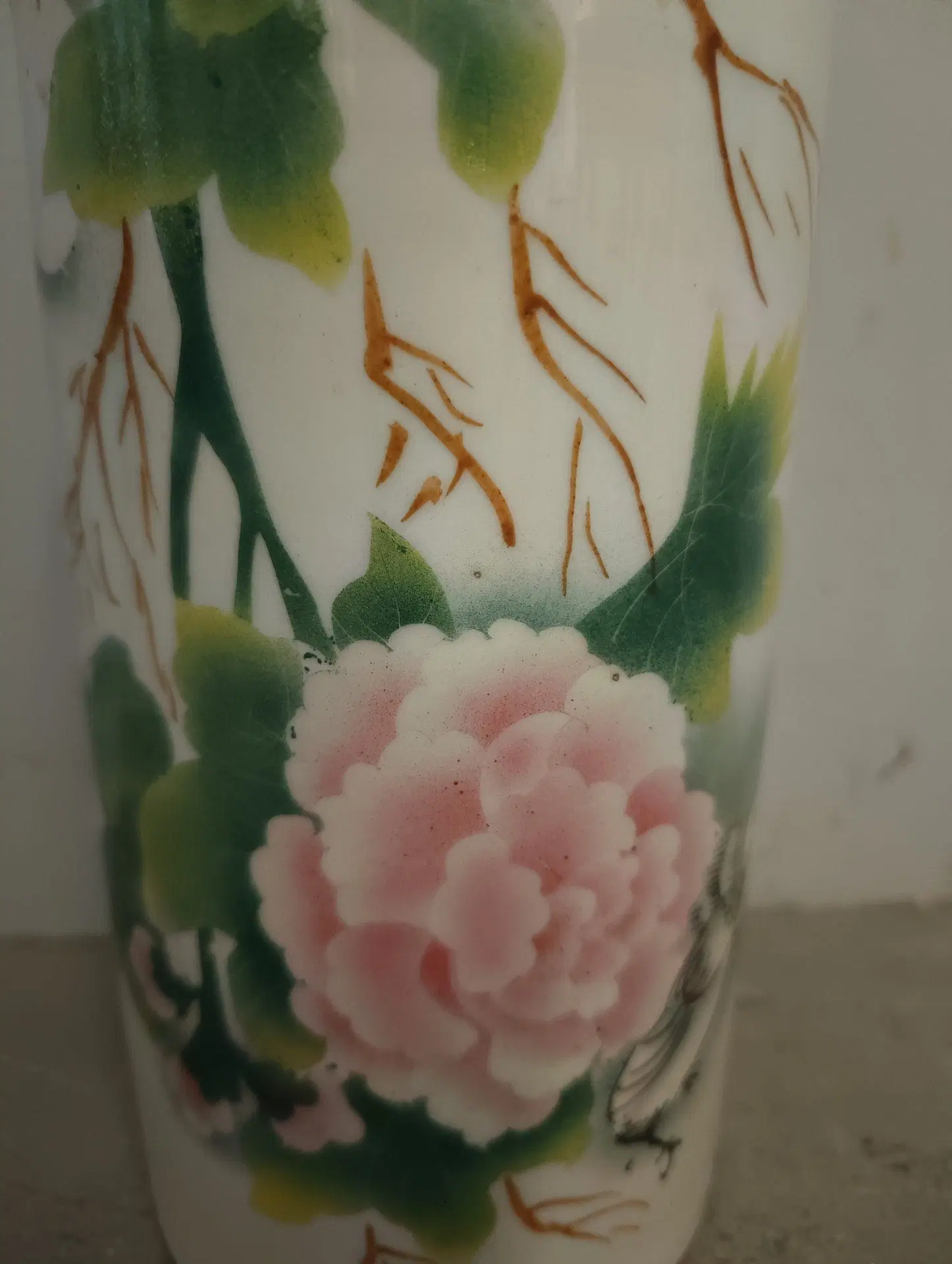 Antico vaso in porcellana cinese fino 800 con marchio, mis h 28, l 12, p 2cm - immagine 3